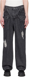 JW Anderson Gray Double Waistband Jeans