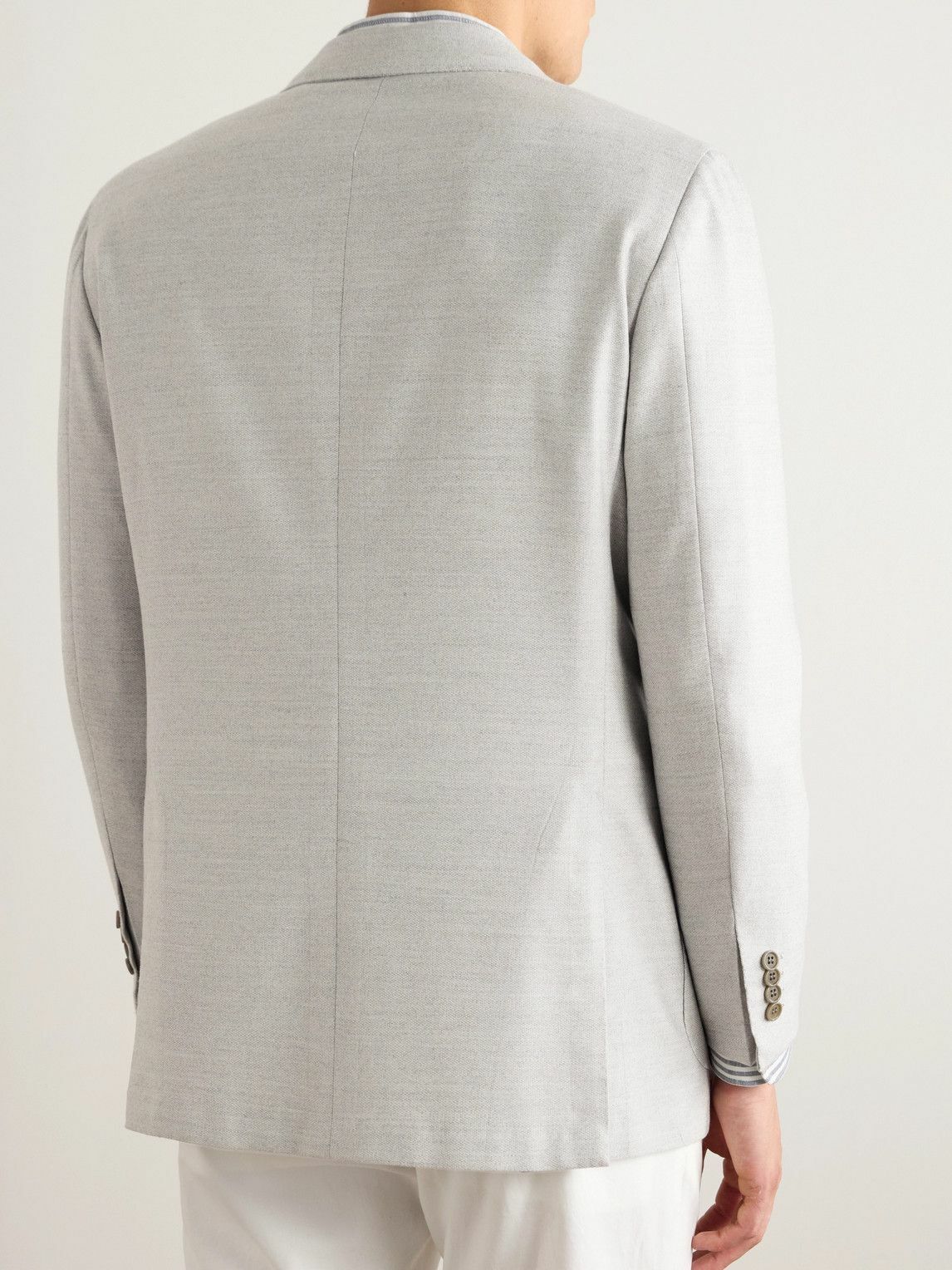 Kiton - Double-Breasted Wool and Cashmere-Blend Blazer - Gray