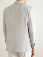Kiton - Double-Breasted Wool and Cashmere-Blend Blazer - Gray