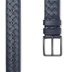 Bottega Veneta - 3cm Navy Intrecciato Leather Belt - Men - Navy