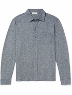 Mr P. - Mélange Organic Cotton-Piqué Shirt - Blue