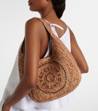 Stella McCartney Logo Small raffia shoulder bag