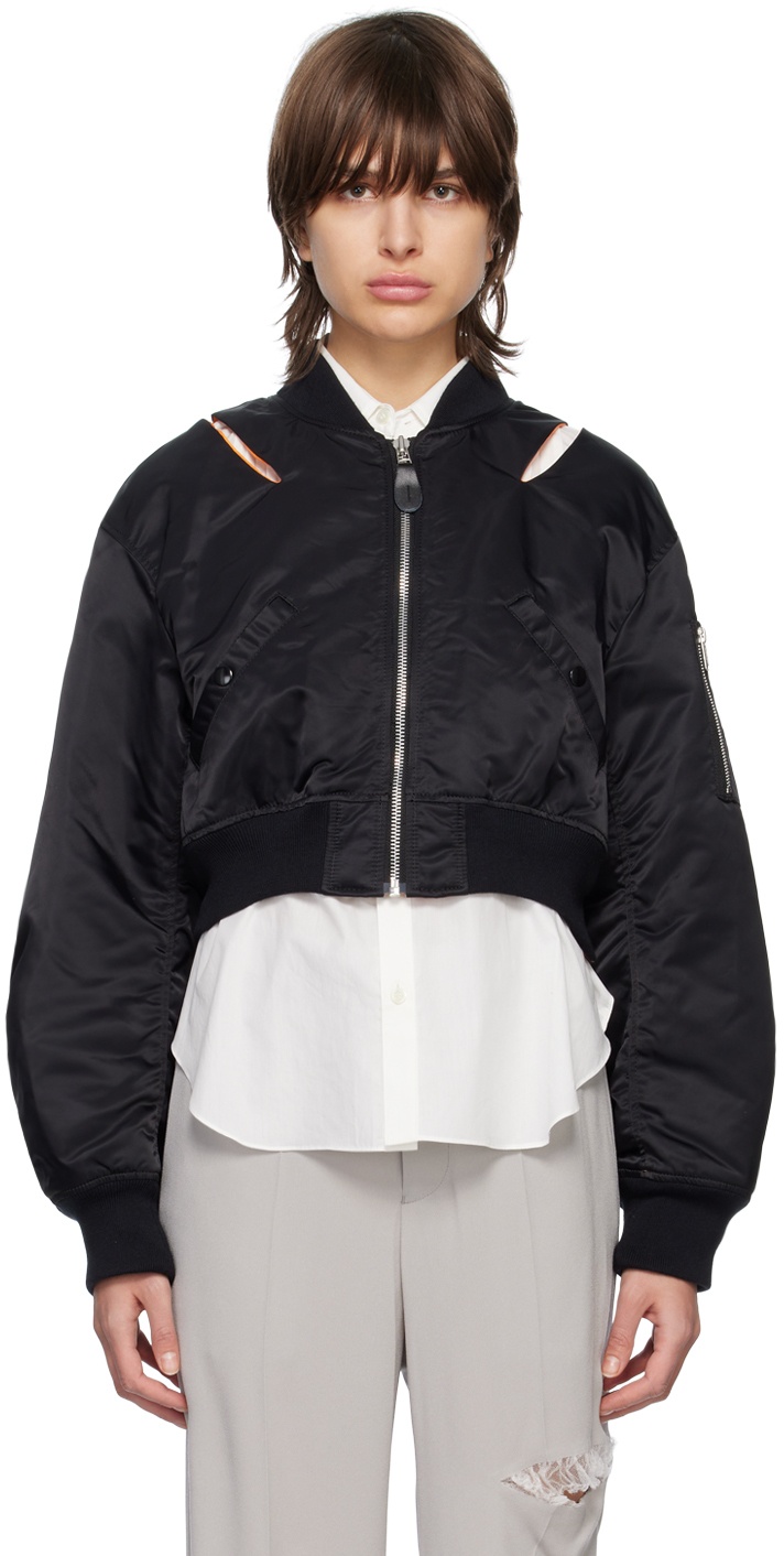 Photo: Undercover Black Knotted Bomber Jacket