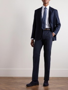 Dunhill - Slim-Fit Straight-Leg Checked Stretch-Wool Trousers - Blue