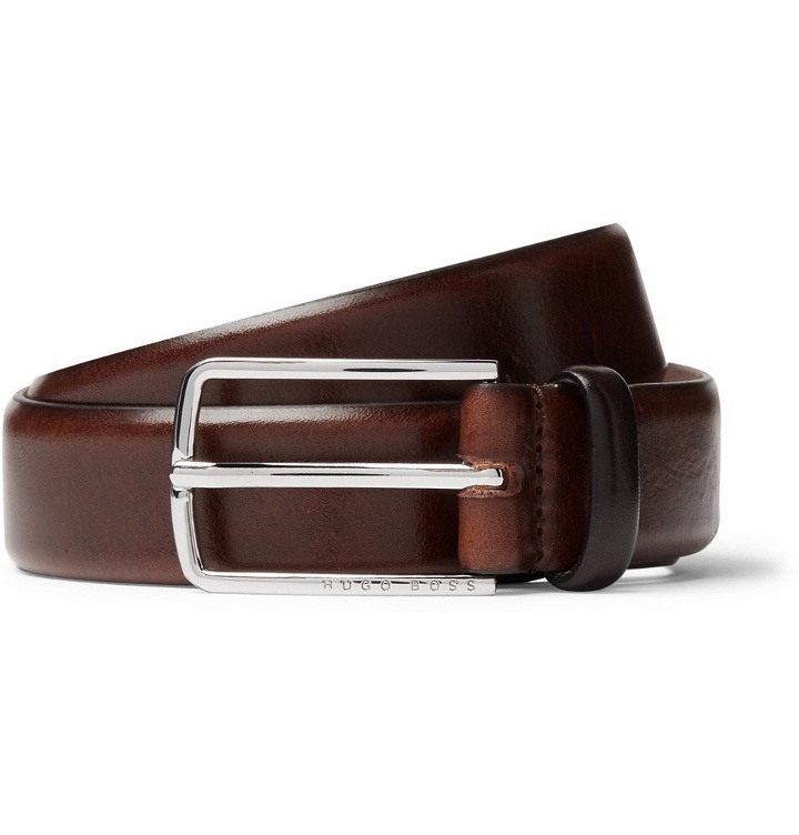 Photo: Hugo Boss - 3cm Brown Leather Belt - Brown