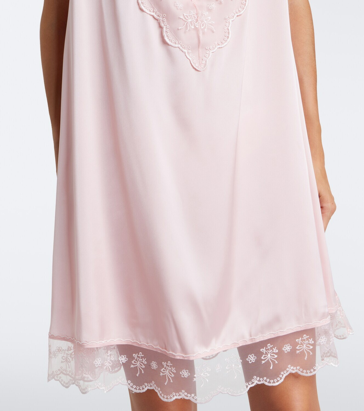 Simone Rocha Lace-trimmed satin slip dress