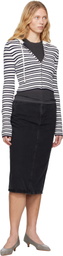 Levi's Black High Rise Slit Midi Skirt