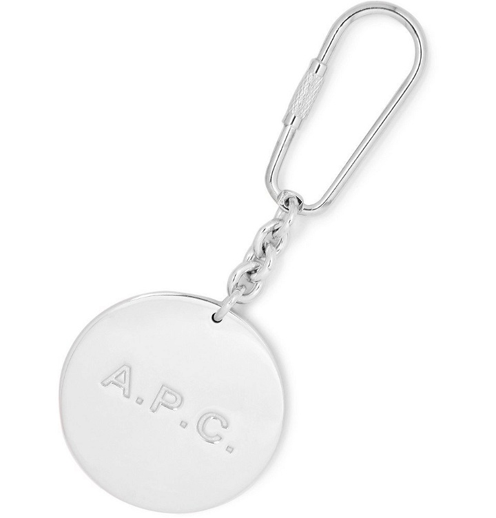 Photo: A.P.C. - Logo-Engraved Silver-Tone Key Fob - Men - Silver