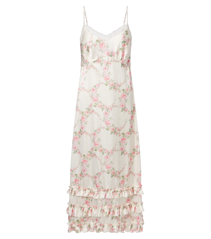 Photo: Simone Rocha Floral lace-trimmed satin slip dress