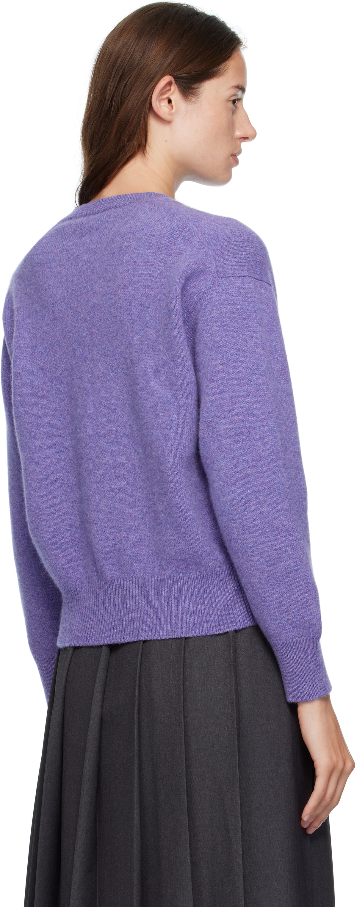 &Daughter Purple Ada Crewneck Cardigan
