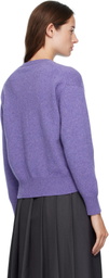&Daughter Purple Ada Crewneck Cardigan