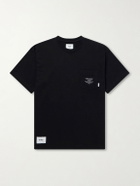 WTAPS - Logo-Appliquéd Printed Cotton-Jersey T-Shirt - Black
