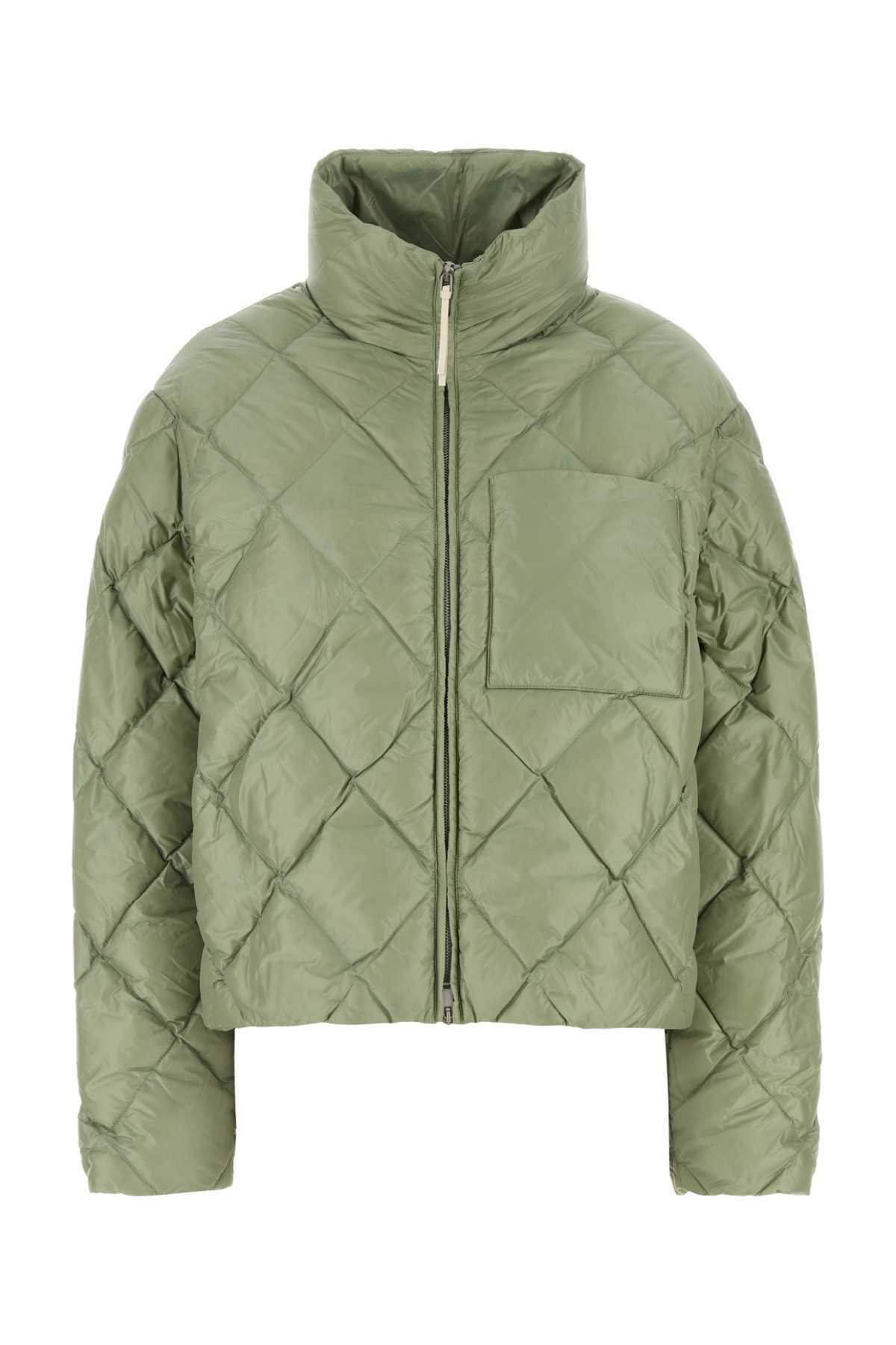 ダウンジャケット・コート JIL SANDER Pastel Green Nylon Down Jacket Jil Sander Green Quilted Down Jacket Jil Sander