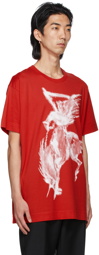 Givenchy Red Gothic Print T-Shirt