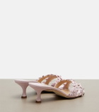 Manolo Blahnik Anista floral-appliqué leather mules