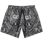 Moncler Men's Banadana Print Swim Short in Black