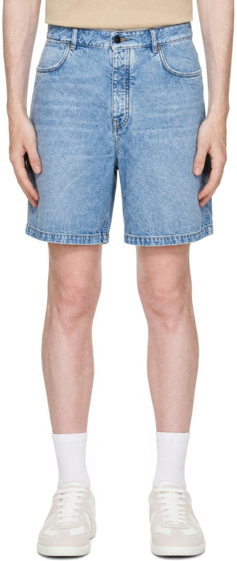 Photo: Givenchy Blue Denim Couture Seam Bermuda Shorts