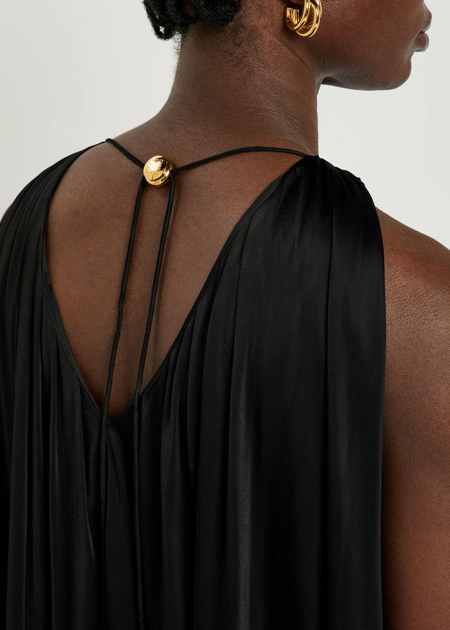 Loewe Halter Ruched Satin top Black
