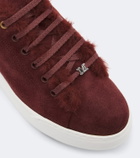 Max Mara Shearling-lined suede sneakers