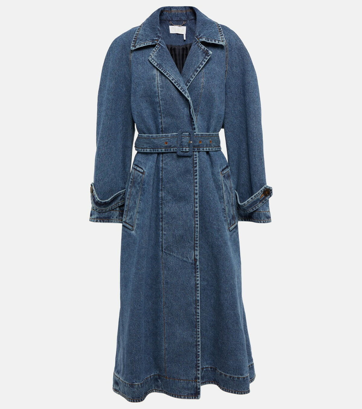 Chloe Belted Button-Up Denim Mini Dress