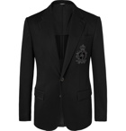 Dolce & Gabbana - Black Slim-Fit Embellished Satin-Jersey Blazer - Men - Black