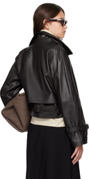 Nour Hammour Brown Hatti Leather Jacket