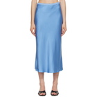 ANINE BING Blue Bar Silk Midi Skirt