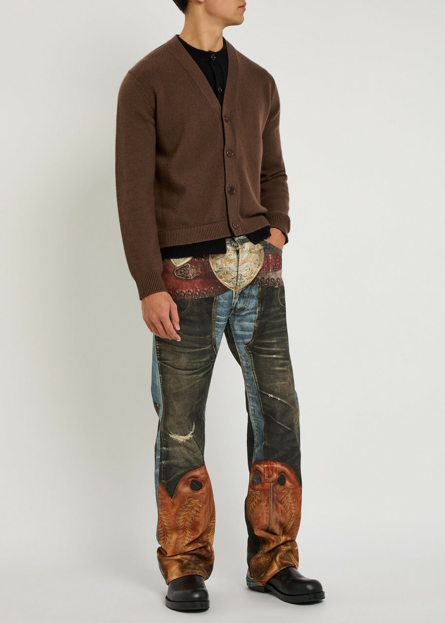 Acne Studios 2010 Printed Straight-leg Jeans Blue
