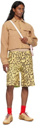 Stanley Raffington Beige & Yellow Ribbed Cropped Work Jacket