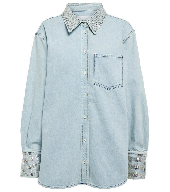 Photo: Frame - Rhinestone-embellished denim shirt