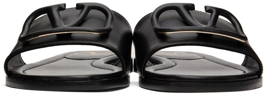 Valentino Garavani VLogo leather slippers - Black