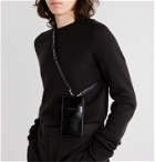 Alexander McQueen - Logo-Print Leather Phone Case with Belt - Black