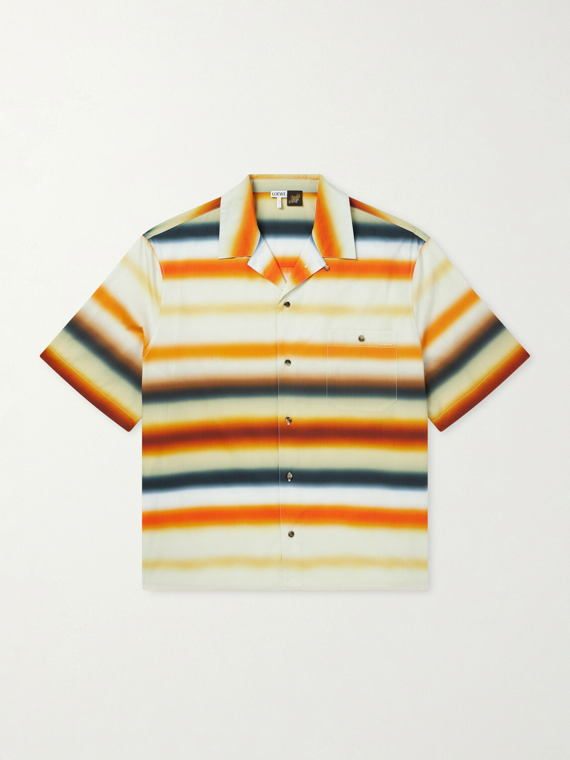 LOEWE - Paula's Ibiza Convertible-Collar Logo-Embroidered Striped Cotton-Poplin Shirt - Multi