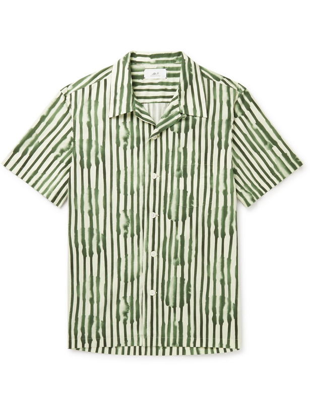 Photo: MR P. - Striped Cotton-Poplin Shirt - Green