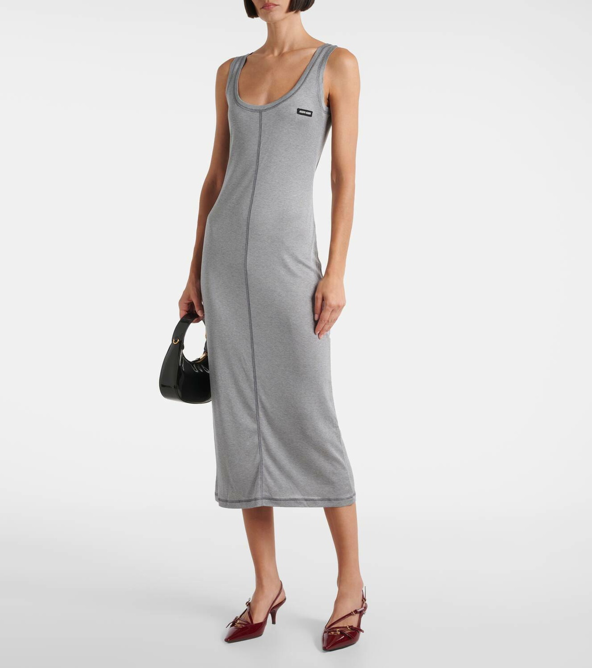 Miu Miu Knitted silk midi dress