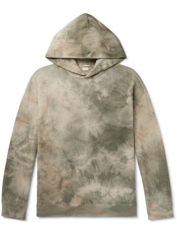 Photo: MASSIMO ALBA - Tie-Dyed Cashmere Hoodie - Green - L