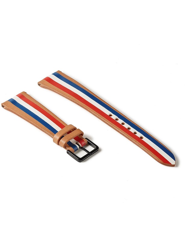 Photo: laCalifornienne - Liberty Striped Leather Watch Strap - Brown