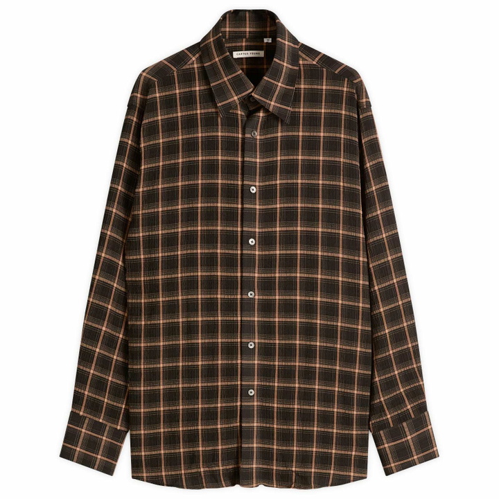Photo: Carter Young Men's Plaid Business Shirt in Brown Check
