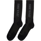Unravel Black Sideway Mid High Socks