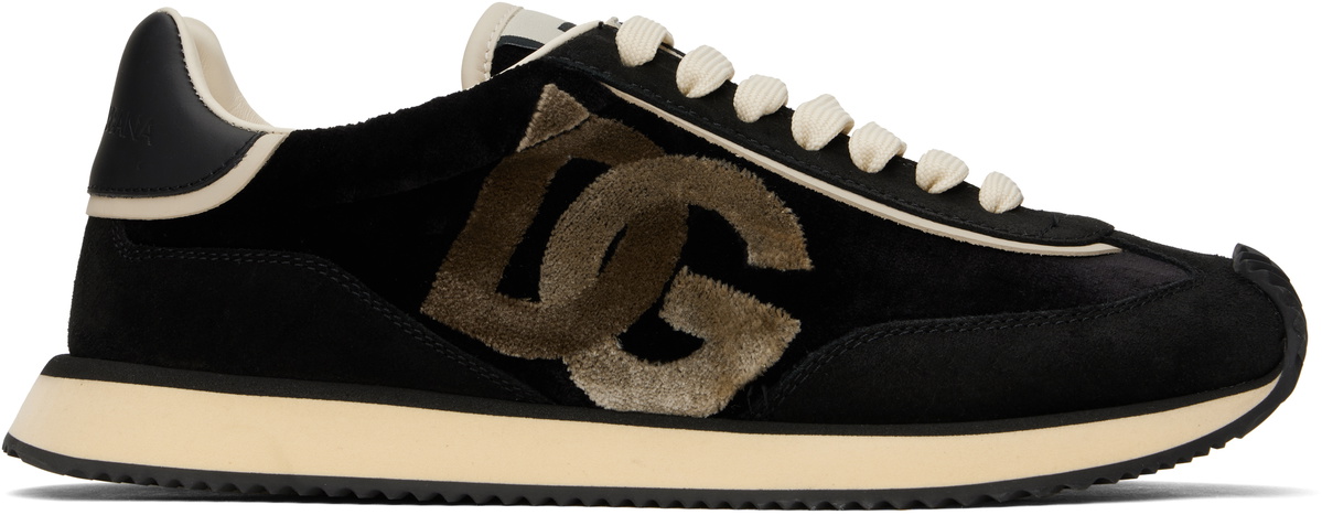 Dolce&Gabbana Black & Beige 'DG' Cushion Sneakers