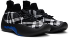 Burberry Black & White Check Knit Neptune Sneakers