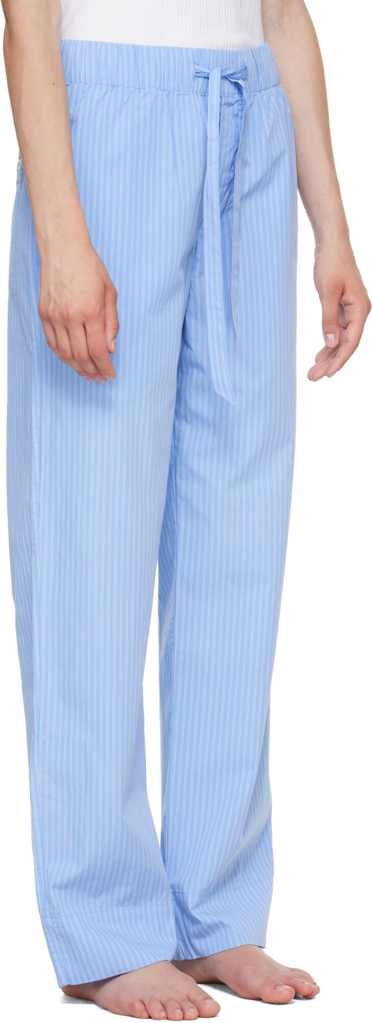 Tekla Blue Poplin Pyjama Pants