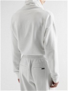 SAINT LAURENT - Shawl-Collar Cotton-Jersey Sweatshirt - White