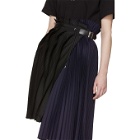 Sacai Navy and Black Pinstripe Skirt