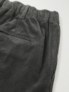 Aspesi - Wide-Leg Cotton-Corduroy Trousers - Gray