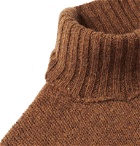 MAN 1924 - Mélange Wool Rollneck Sweater - Brown
