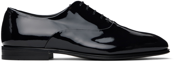 Photo: Ferragamo Black Wave Detail Oxfords