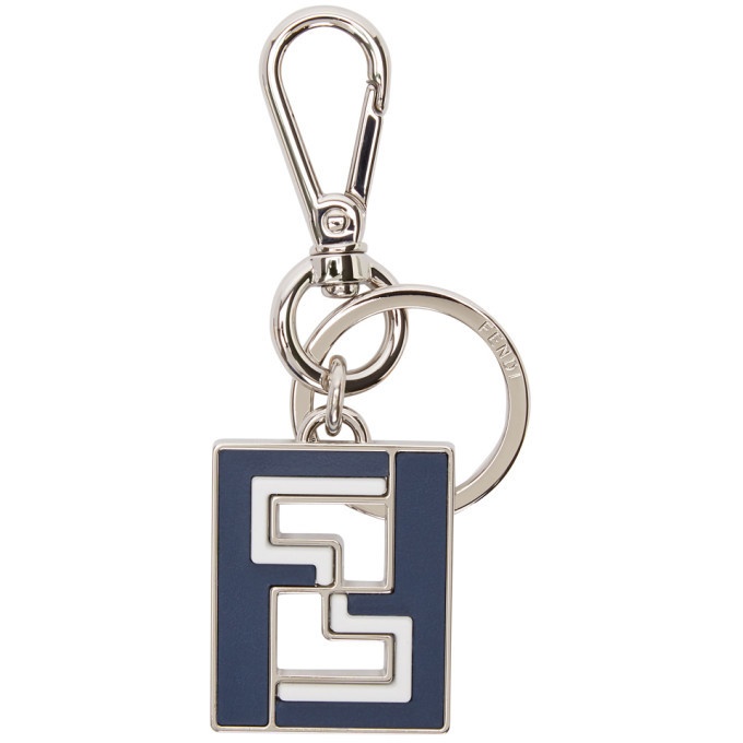 Photo: Fendi Navy and Silver Forever Fendi Keychain