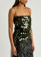 16 Arlington Suero Sequin-embellished Tulle top Dark Green