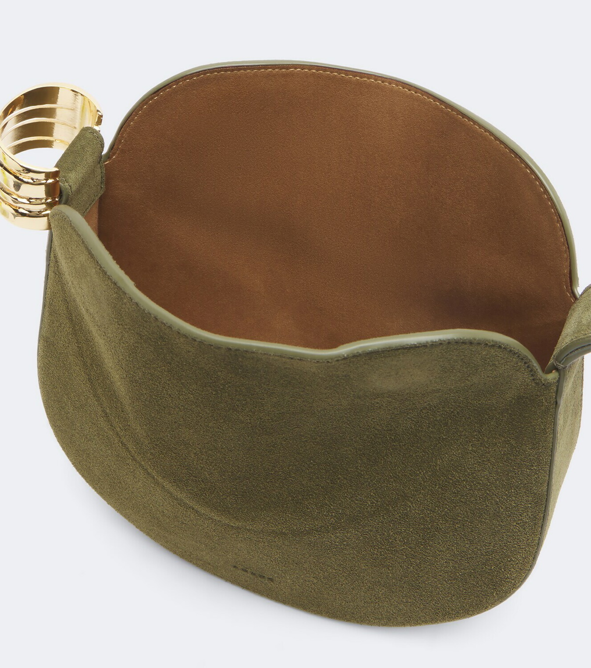 Amanu Zambia Ring Small suede top-handle bag